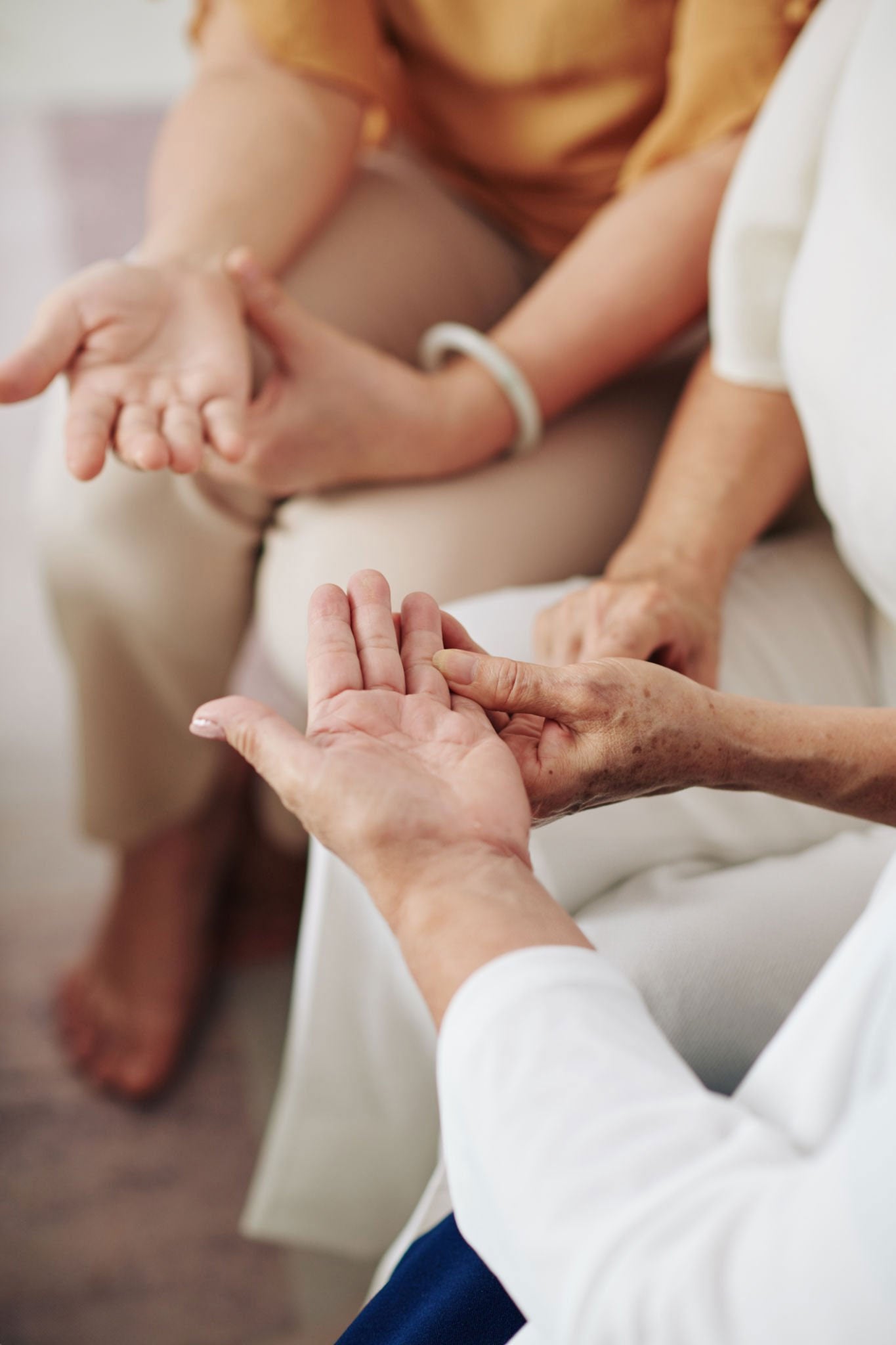 Women's hands checking arthritis